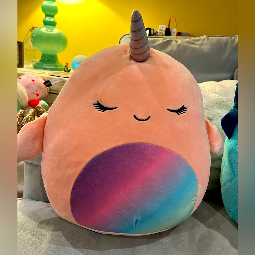 Squishmallows 14" Plush Narwhal - Evie, The Stuffed Animal Plush Toy
